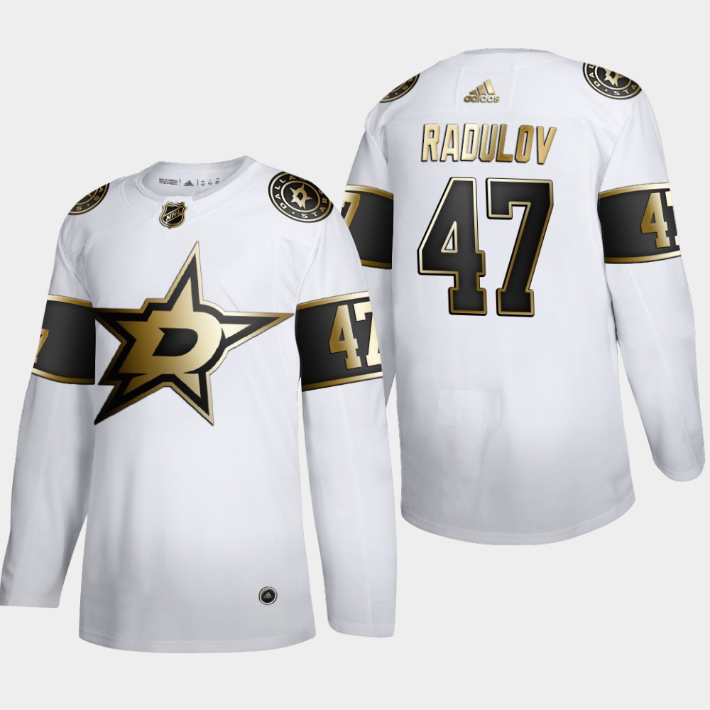 Dallas Stars 47 Alexander Radulov Men Adidas White Golden Edition Limited Stitched NHL Jersey